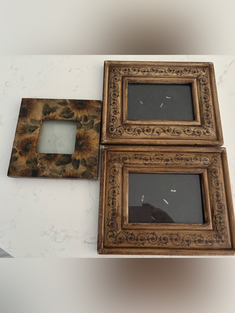 Vintage-Inspired Gold Picture Frame Set - 3-Pack